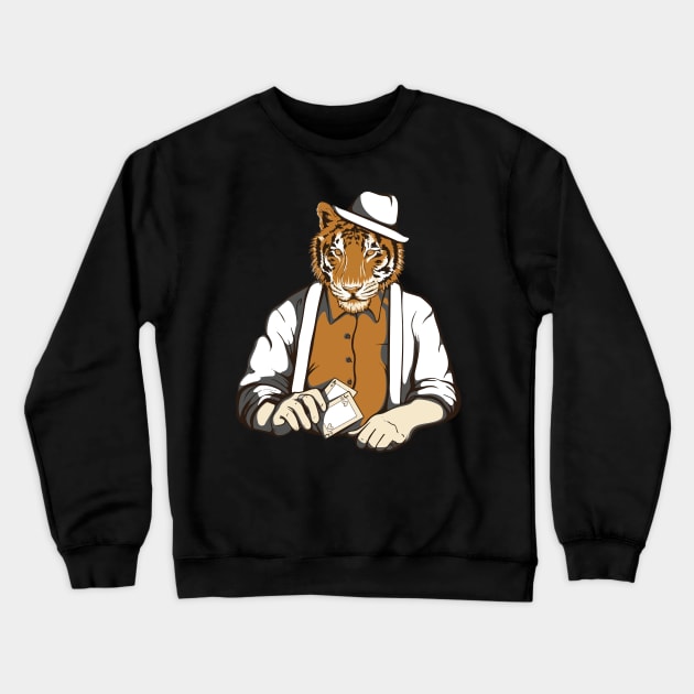 Poker tiger Crewneck Sweatshirt by Xagta